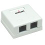 Presa a Muro con 2 Frutti RJ45 Cat. 5E UTP Beige