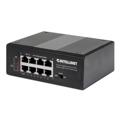 Switch Ethernet Gigabit 8 porte PoE+ con PoE Passante