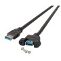 Cavo Prolunga USB 3.0 SuperSpeed A/A M/F da Pannello 1m Nero