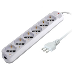 Presa Multipla a 6 Posti Italiana Bipasso/Schuko Spina 16A