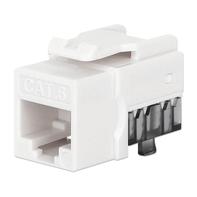 Frutto Keystone Slim Cat.6 per Cavo Rigido con Supporto Punch-Down 25 pz Bianco