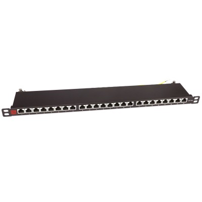 Pannello Patch STP 24 Posti RJ45 19'' 1U Cat.6A Nero