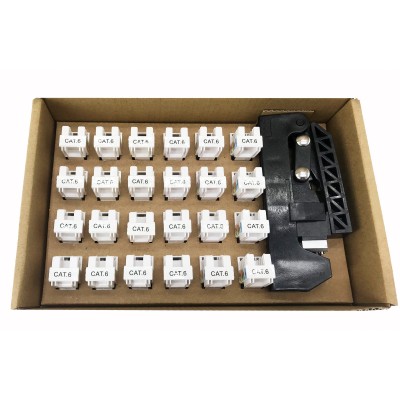 Kit 24 Frutti Cat.6 UTP 90&deg Keystone con Pinza Crimpatrice