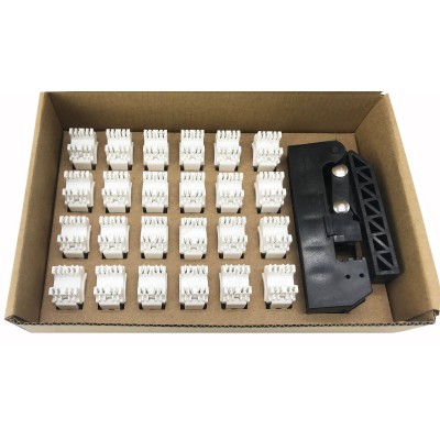 Kit 24 Frutti Cat.6 UTP 180&deg Keystone con Pinza Crimpatrice
