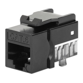 Frutto Keystone Slim Cat.6 per Cavo Rigido con Supporto Punch-Down 25 pz Nero