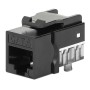 Frutto Keystone Slim Cat.6 per Cavo Rigido con Supporto Punch-Down 25 pz Nero