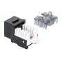 Frutto Keystone Slim Cat.6 per Cavo Rigido con Supporto Punch-Down 25 pz Nero