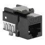 Frutto Keystone Slim Cat.6 per Cavo Rigido con Supporto Punch-Down 25 pz Nero