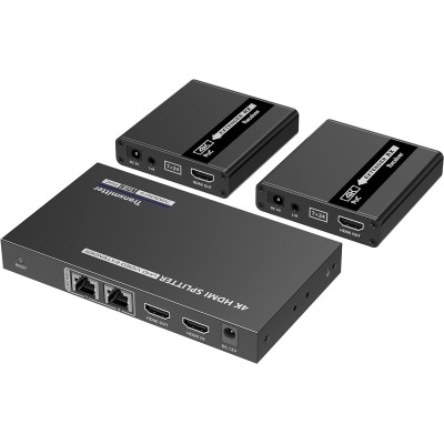 Splitter HDMI 2 vie con Extender su Cavo di Rete 4K fino a 70 metri