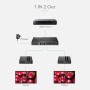 Splitter HDMI 2 vie con Extender su Cavo di Rete 4K fino a 70 metri