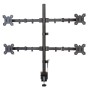 Supporto da scrivania per 4 Monitor 13-27'' con morsetto