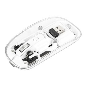 Mouse Ottico Wireless 800-1600 dpi con Micro Ricevitore USB Bianco Trasparente