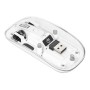 Mouse Ottico Wireless 800-1600 dpi con Micro Ricevitore USB Bianco Trasparente