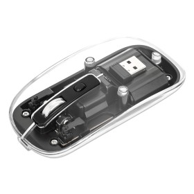 Mouse Ottico Wireless 800-1600 dpi con Micro Ricevitore USB Nero Trasparente
