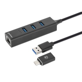 Hub USB 3.0 3 Porte Combo Type-C/A con Adattatore di Rete Gigabit