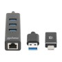 Hub USB 3.0 3 Porte Combo Type-C/A con Adattatore di Rete Gigabit