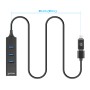 Hub USB 3.0 3 Porte Combo Type-C/A con Adattatore di Rete Gigabit