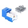 Frutto Keystone Slim Cat.6 per Cavo Rigido con Supporto Punch-Down 25 pz Blu