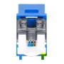 Frutto Keystone Slim Cat.6 per Cavo Rigido con Supporto Punch-Down 25 pz Blu