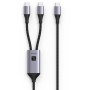 Cavo di Ricarica Sdoppiatore USB-C&trade Maschio a Due USB-C&trade Maschio 100W 1,5m