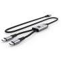 Cavo di Ricarica Sdoppiatore USB-C&trade Maschio a Due USB-C&trade Maschio 100W 1,5m