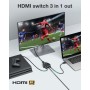 Switch 3 Porte HDMI 8K@60Hz Compatto