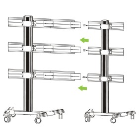 Kit Staffe e Braccio di Giunzione per Supporto Video Wall da Pavimento
