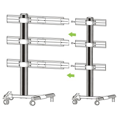 Kit Staffe e Braccio di Giunzione per Supporto Video Wall da Pavimento