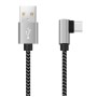 Cavo USB A Maschio 2.0 / USB-C&trade Maschio Angolato 2A 2 m Alluminio
