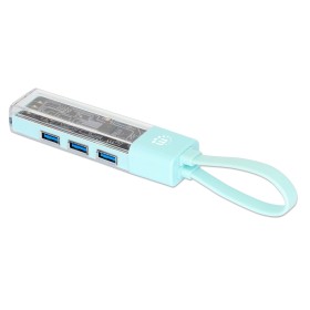 Hub Combo USB 3.0 USB-C&trade e USB-A 4 Porte Verde Trasparente