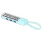 Hub Combo USB 3.0 USB-C&trade e USB-A 4 Porte Verde Trasparente