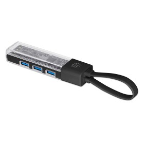 Hub Combo USB 3.0 USB-C&trade e USB-A 4 Porte Nero Trasparente