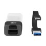 Hub Combo USB 3.0 USB-C&trade e USB-A 4 Porte Nero Trasparente