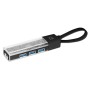 Hub Combo USB 3.0 USB-C&trade e USB-A 4 Porte Nero Trasparente