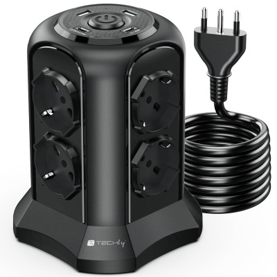 Multipresa da Tavolo a Torretta Salvaspazio 8 Prese Schuko 2 USB-A e 2 USB-C&trade