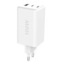 Caricatore Alimentatore GaN 100W 2x USB-C&trade 1x USB-A Power Delivery Fast Charger Bianco