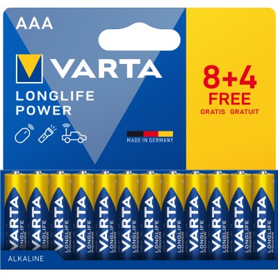 Confezione 12 Batterie Varta Longlife Power Ministilo AAA