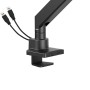 Supporto da Tavolo per Monitor Singolo 17-57'' con Molla a Gas in Alluminio Ultra Resistente con Porte USB