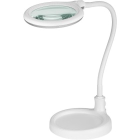 Lampada LED con Lente d'ingrandimento Base di Appoggio e Clip da Tavolo 6W Bianco