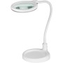 Lampada LED con Lente d'ingrandimento Base di Appoggio e Clip da Tavolo 6W Bianco