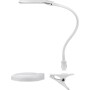 Lampada LED con Lente d'ingrandimento Base di Appoggio e Clip da Tavolo 6W Bianco