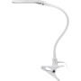 Lampada LED con Lente d'ingrandimento Base di Appoggio e Clip da Tavolo 6W Bianco