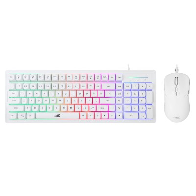 Kit Tastiera 101 Tasti e Mouse USB 7200 dpi Bianco, ORCA