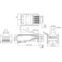 Confezione 100 Plug modulari RJ45 Passanti Cat6 STP