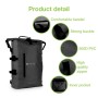 Zaino Impermeabile 25L Roll-Top con Tracolla Regolabile Nero