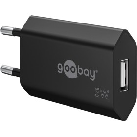 Caricatore USB 1A 5W Compatto Spina Europea Nero