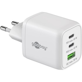 Nano Caricatore Alimentatore GaN 2xUSB-C&trade (PD) + USB-A (QC) da Muro 65W Bianco