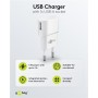Caricatore USB 1A 5W Compatto Spina Europea Bianco