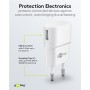 Caricatore USB 1A 5W Compatto Spina Europea Bianco