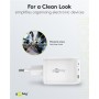 Nano Caricatore Alimentatore GaN 2xUSB-C&trade (PD) + USB-A (QC) da Muro 65W Bianco